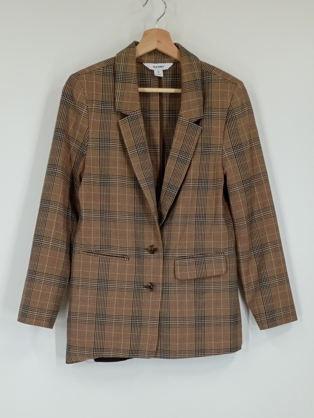 Old Navy Plaid Button Front Blazer